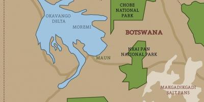 نقشہ بوٹسوانا کے نقشے قومی پارکوں